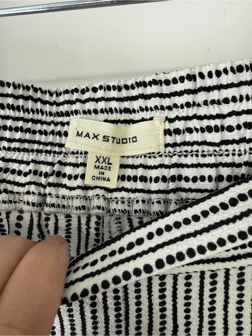 Max Studio Stripe Polka dot Wide Leg Flare Crop Casual Pants Trousers size XXL